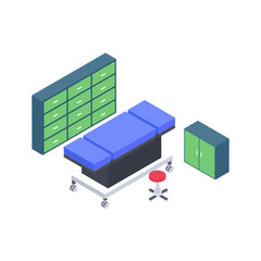 
Surgical table in isometric icon 
