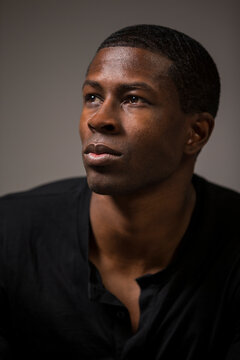 Close up of man looking away