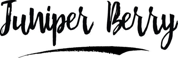Juniper Berry Typography Black Color Text 
on White Background