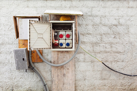Temporary Carpenters electrical box on building site