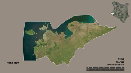 Homa Bay, county of Kenya, zoomed. Satellite