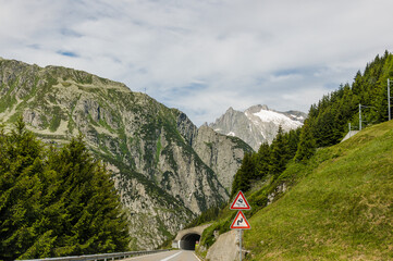Oberalppass, Passstrasse, Bergstrasse, Disentis, Surselva, Graubünden, Andermatt, Uri, Alpen, Schweizer Berge, Wanderweg, Sommer, Schweiz