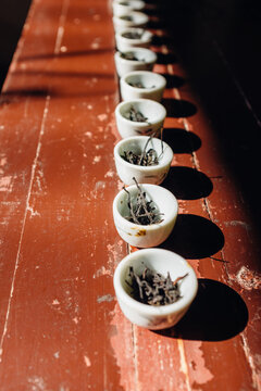 Tea leaves. Rites acrifice to gods in traditional Chinese rite