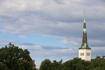 Fototapeta premium Aerial view of the historic center of Tallinn, Estonia