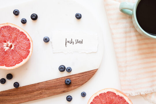 fresh start concept with a healthy breakfast