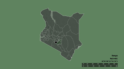Location of Machakos, county of Kenya,. Administrative