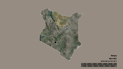 Location of Marsabit, county of Kenya,. Satellite