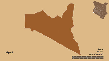 Migori, county of Kenya, zoomed. Pattern