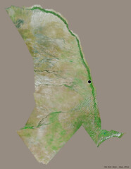 Tana River, county of Kenya, on solid. Satellite