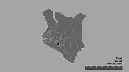 Location of West Pokot, county of Kenya,. Bilevel