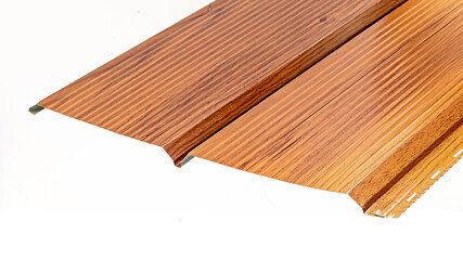 Blockhouse rails for fence colored colorful metal profile elements isolated