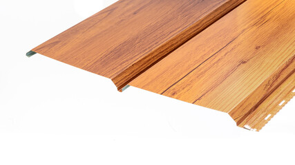 Blockhouse rails for fence colored colorful metal profile elements isolated