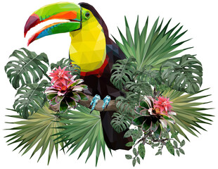 Vector Polygonal illustration of toucan bird. © NPD stock