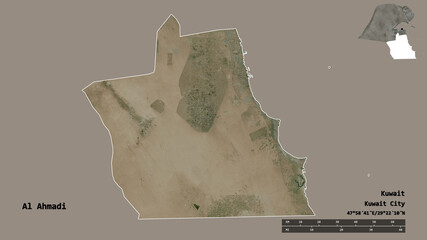 Al Ahmadi, province of Kuwait, zoomed. Satellite