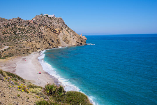 
beach on the coast of Mojacar, Almeria