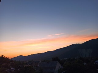 sunset in the mountains