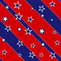 United States Stars and Stripes Election background illustration - Seamless Pattern