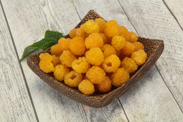 Sweet ripe tasty yellow raspberry