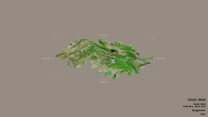 Fototapeta premium Jalal-Abad - Kyrgyzstan. Bounding box. Satellite