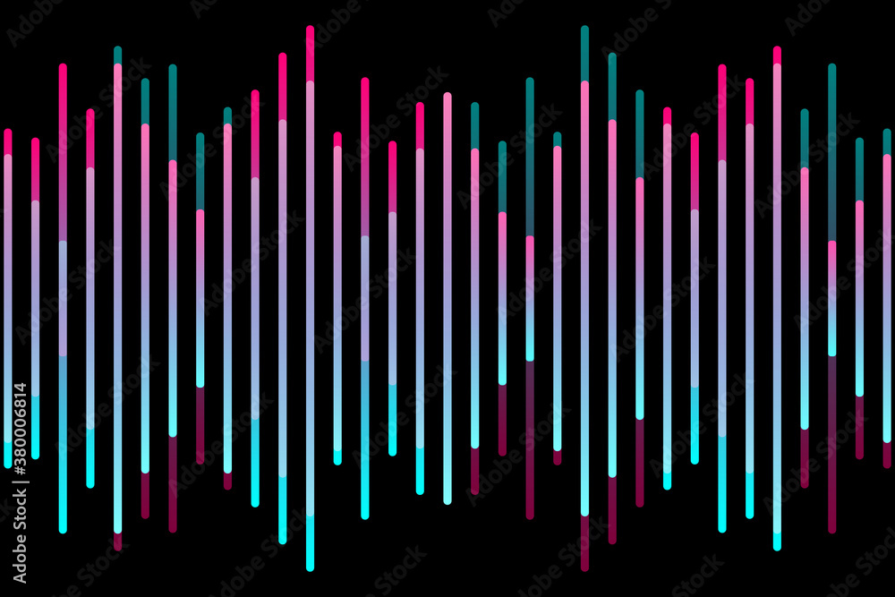 Wall mural music waves, gradient color background. abstract sound wave stripe lines colourful equalizer isolate