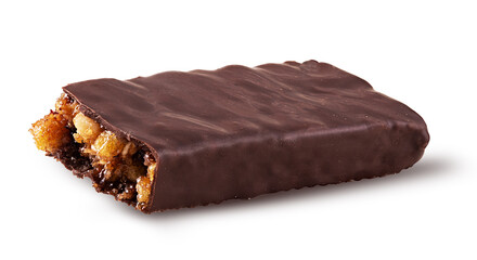 Chocolate bar with nuts broken