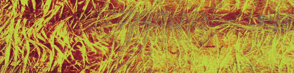 Azure Scratched Banner. Colorful Old Wood. Yellow