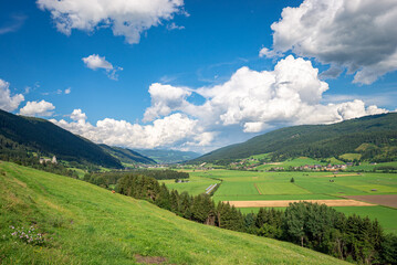 Beautiful landscape image of the Lungau plateau surrounded by mountains in the Austrian Alps
