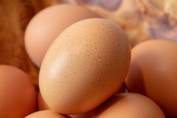 Eggs in a wooden bowl