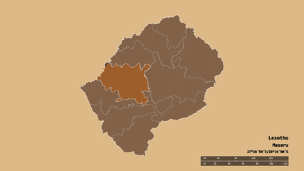 Location of Maseru, district of Lesotho,. Pattern
