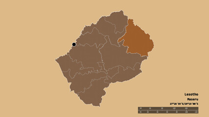Location of Mokhotlong, district of Lesotho,. Pattern