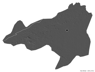 Bong, county of Liberia, on white. Bilevel