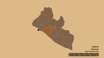 Location of Grand Bassa, county of Liberia,. Pattern