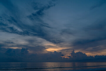 Naklejka na ściany i meble Blue sky and sea with cloud bright at. Phuket Thailand.
