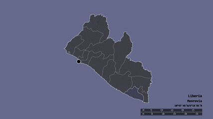 Location of Grand Kru, county of Liberia,. Administrative