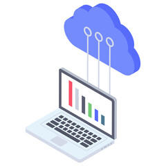 
Isometric design of cloud connection icon
