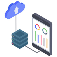 
Isometric design of cloud connection icon
