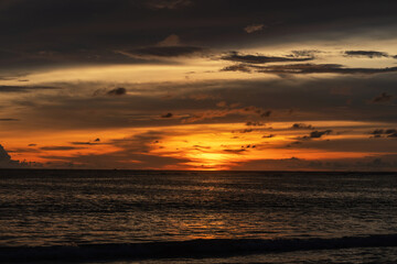 Fototapeta na wymiar Beautiful sunset on the beach and sea, at Phuket Thailand.