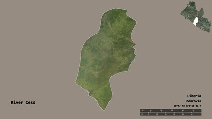 River Cess, county of Liberia, zoomed. Satellite