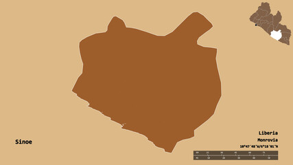 Sinoe, county of Liberia, zoomed. Pattern