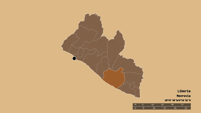 Location of Sinoe, county of Liberia,. Pattern