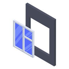 
Window fittings vector in isometric design 
