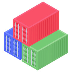 
Containers icon in isometric design 
