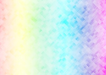 Light Multicolor, Rainbow vector layout with lines, rectangles. Rectangles on abstract background with colorful gradient. Pattern can be used for websites.