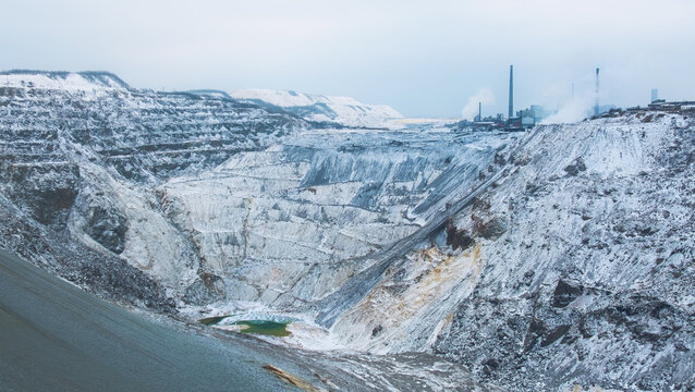 Strip mining area/quarry production complex