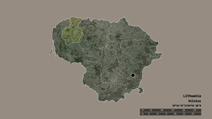 Location of Telšiai, county of Lithuania,. Satellite