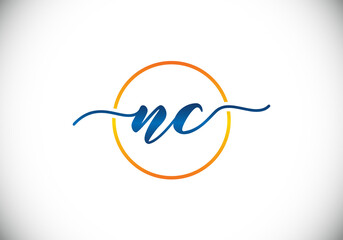 Initial Monogram Letter N C Logo Design Vector Template. N C Letter Logo Design