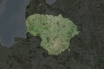 Lithuania. Neighbourhood desaturated. Satellite