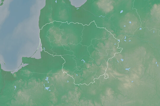 Lithuania borders. Relief