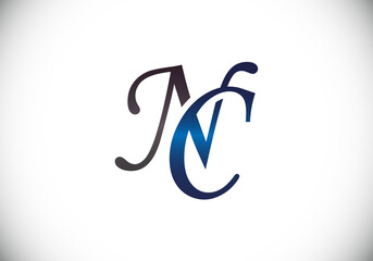 Initial Monogram Letter N C Logo Design Vector Template. N C Letter Logo Design