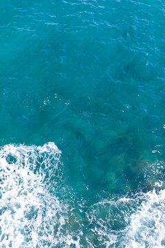 Waves hitting shoreline